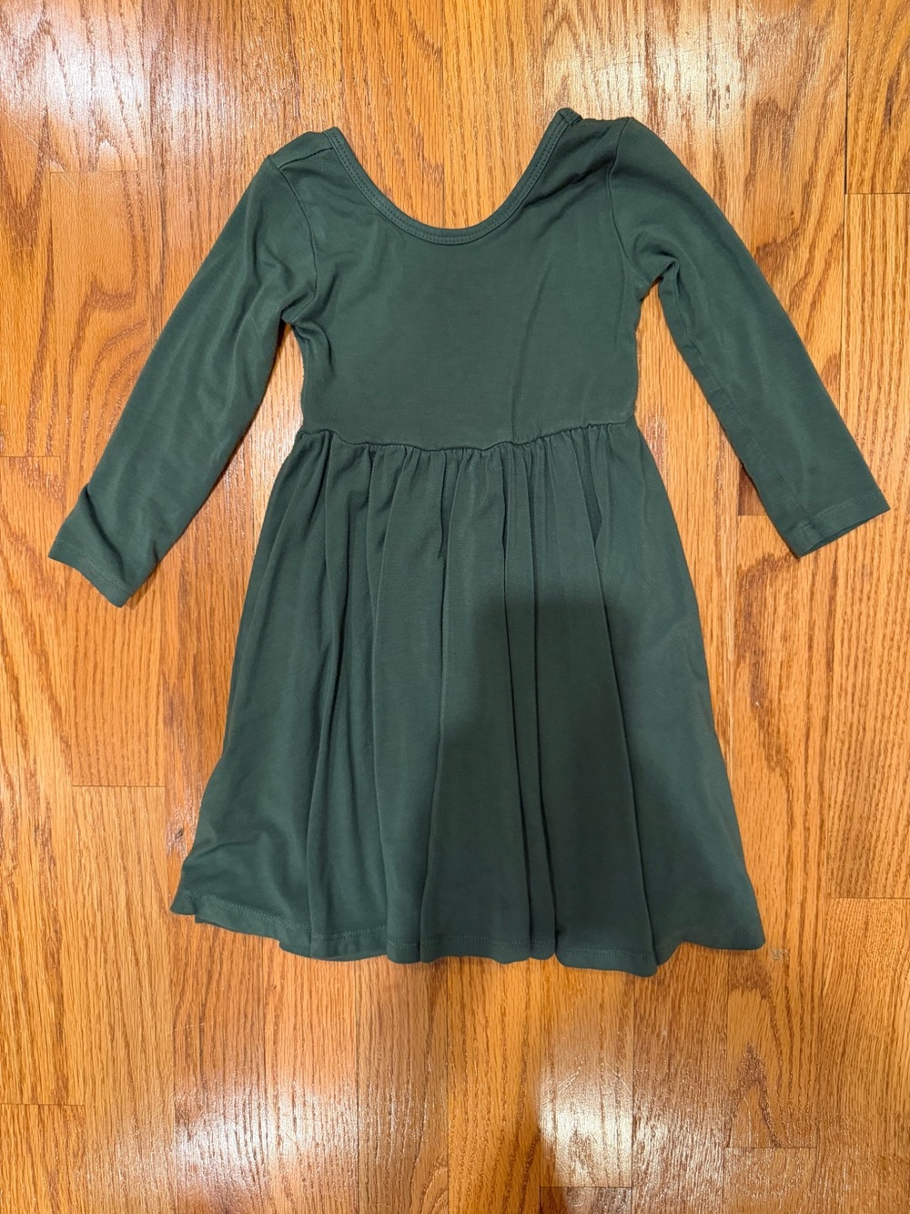 Kyte Baby Girls' Long-Sleeve Forest Green Twirl Dress